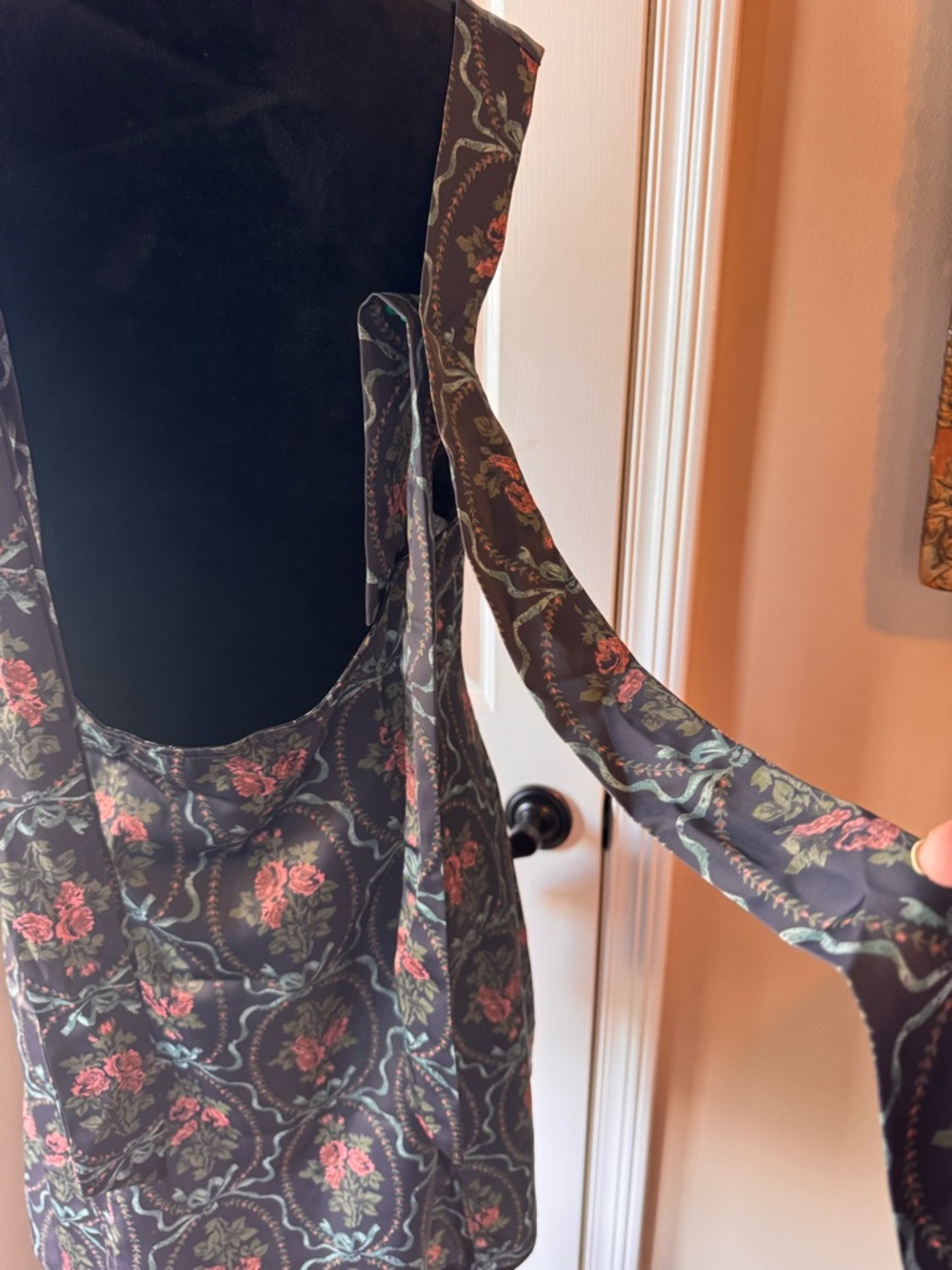 Urban Outfitters Floral Satin Mini Dress with Double Bow Back- szX-Large -NWT - Picture 8 of 14